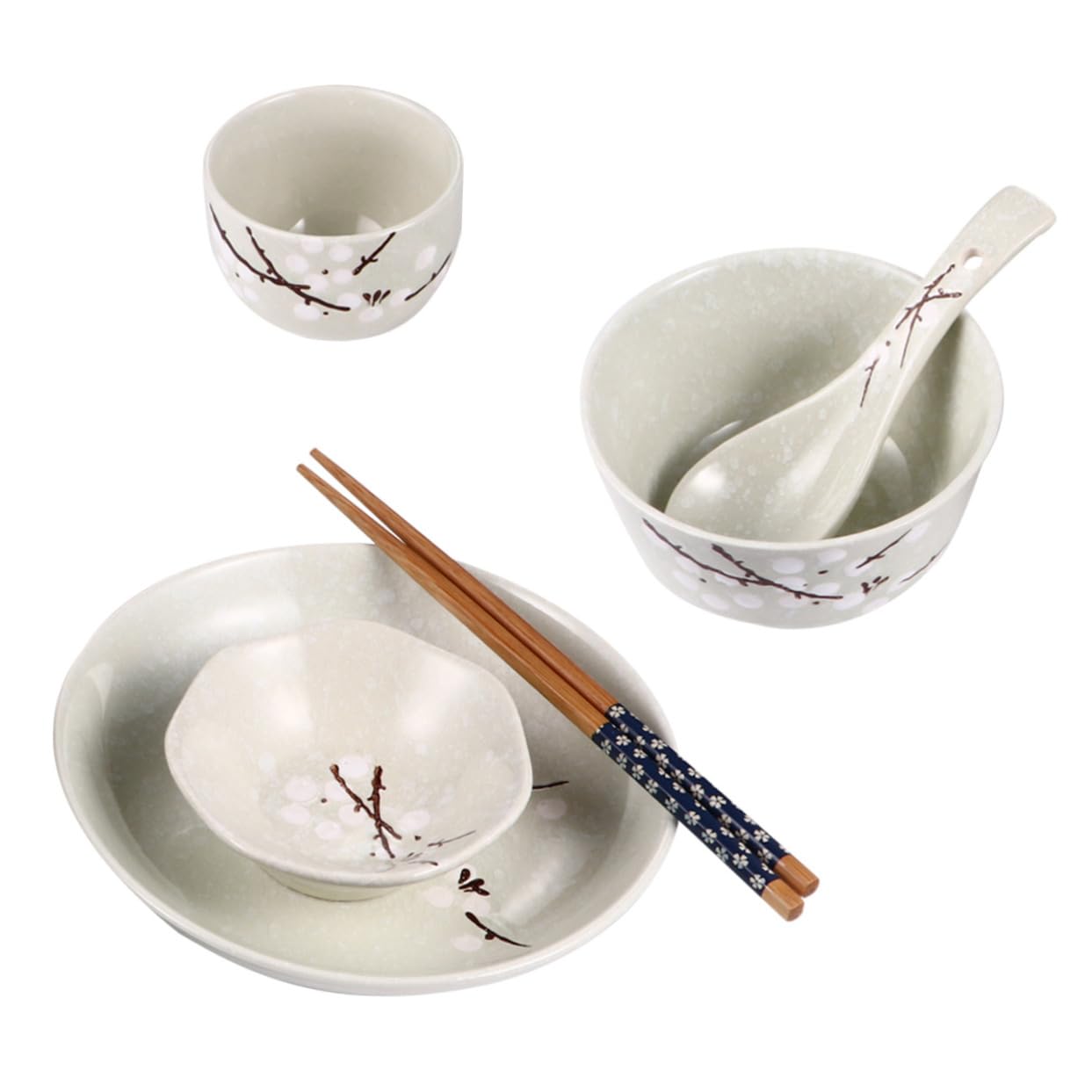 Ensemble D’assiettes Japonaises 6 Pièces en Céramique Personne