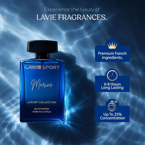 Image of Lavie Sport Marine | Long Lasting Perfume for Men | EDP 100ml | Lavender, Sandalwood, Mint, Jasmine, Musk, Amber, Oakmoss | Premium Unisex Fragrance