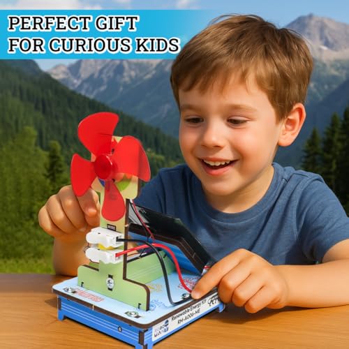 Image of ROBO Man 3-in-1 Solar & Electrical Fan Making Kit | Renewable Energy DIY Science Project for Kids & Students 6, 7, 8, 9, 10, 11 & 12 Years Old