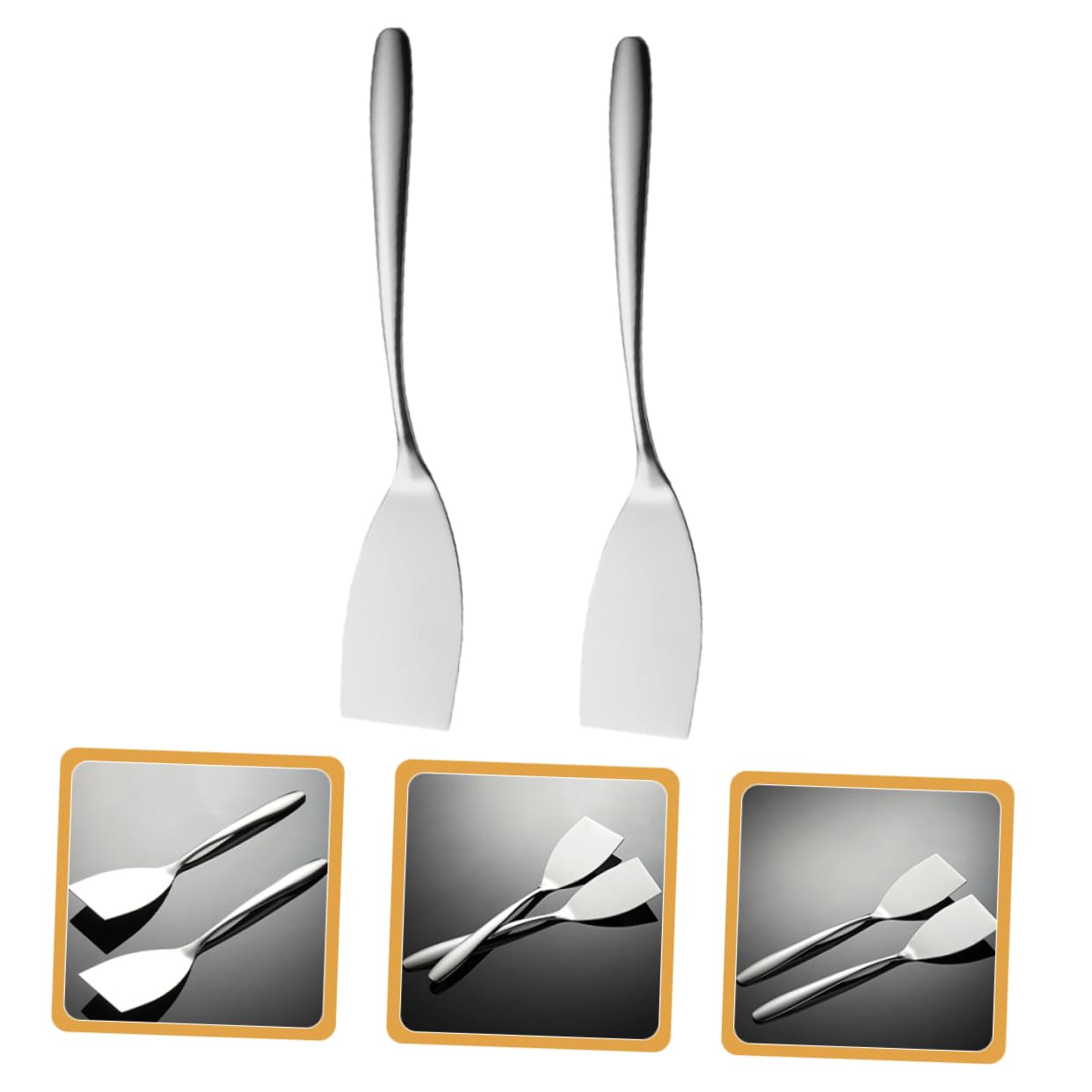 6 Pezzi di Spatola per Friggere in Acciaio Inossidabile, Utensile da Cucina, Spatola per Friggere in Acciaio Inossidabile, Utensili da Cucina in Metallo, Piccole Spatole da