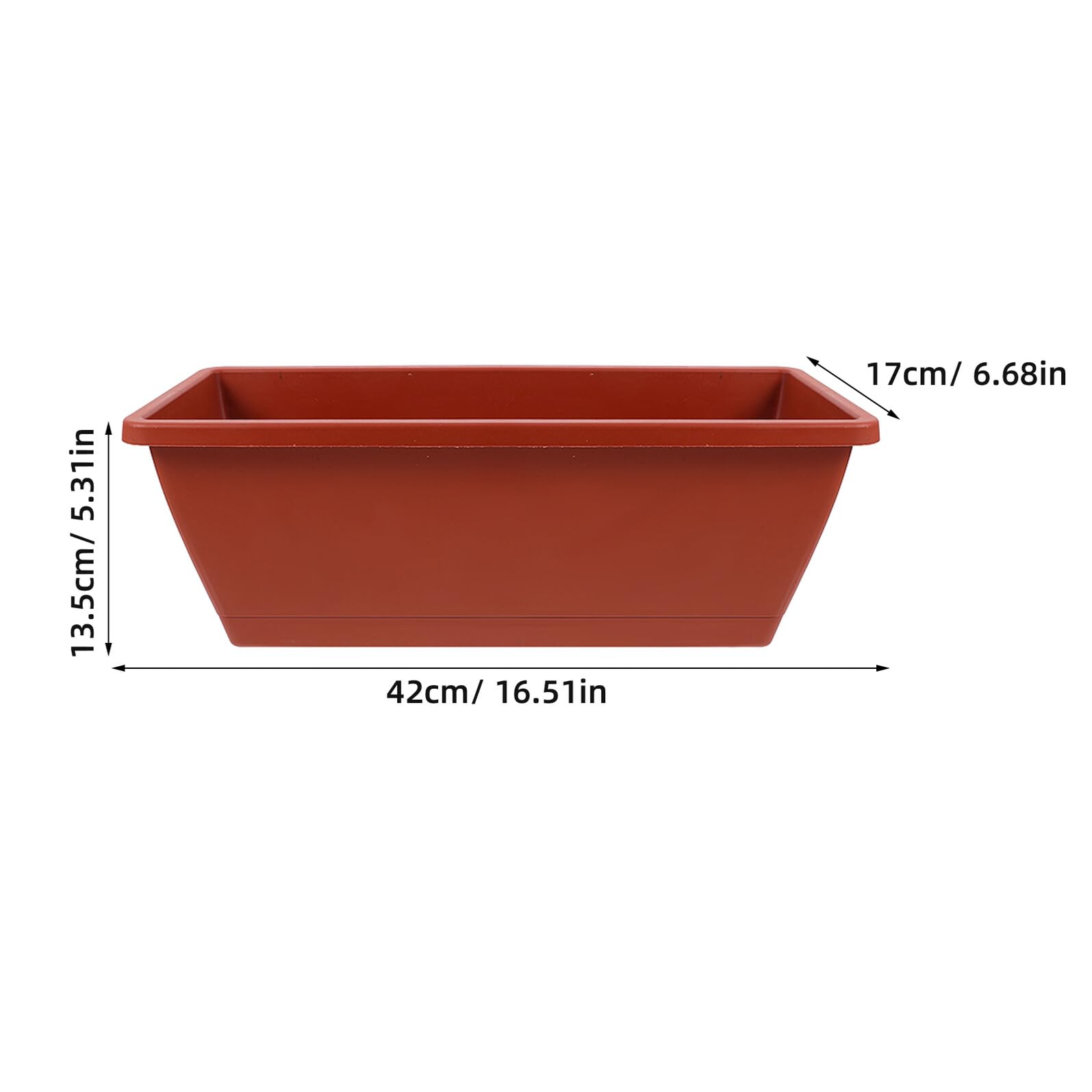 MAGICLULU Lot de 6 Pots de Fleurs en Plastique Épaissi Trous de Drainage pour Jardinage et Balcon, Jardinières Rectangulaires Solide Design Délicat et Atmosphère Pastorale