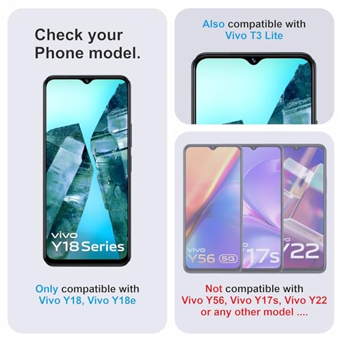 Image of Military-Grade Gorilla Tempered Glass For Vivo Y18, Vivo Y18e and Vivo T3 Lite (6.56 Inch) With Installation Kit | Edge to Edge Coverage | Black