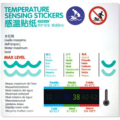 Image of Thermometer for Kids Bath Thermometer 2 Pack,Safety Liquid Crystal Material(No Mercury,No Glass),More Scientific and Accurate Data, Easy to Use,Waterproof (Water Temperature Stickers)
