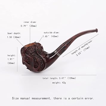 MUXIANG Wood Briar Pipe Handmade La10020m2L1h