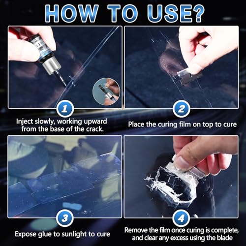Windshield Chip Repair Kit,Car Windshield Crack Repair Kit for Glass Repair,Cracked Windshield Repair Kit for Chips and Cracks,Rock Chip Repair Kit Windshield for Glass Repair Liquid for Cracks - Image 6