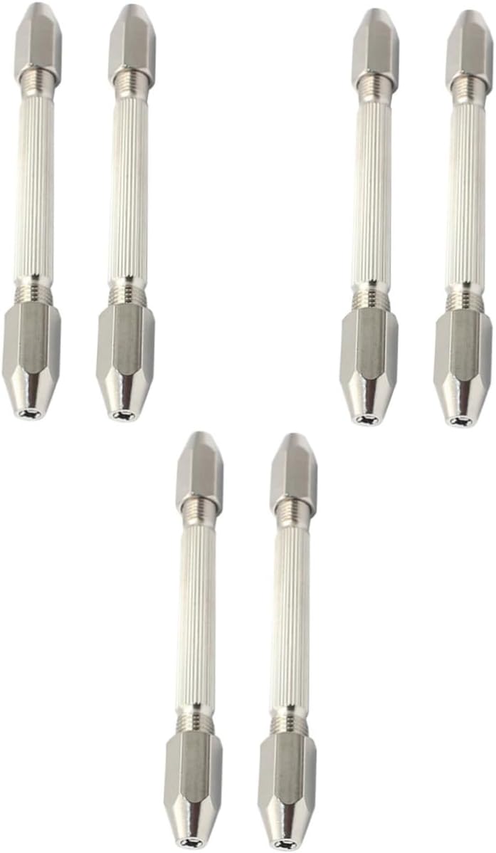 6pcs Hexagonal Double Pin Vise Hand Drill Tool for Watch Repair and Jewelry Making Ergonomic Design Comfortable Grip Miniature Drills Construction