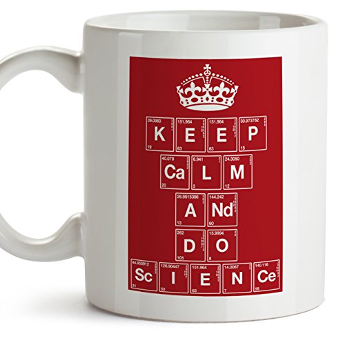 Caneca de química - Mantenha-se calmo e do ciência - Geek/Engineer mug. Coffee Chemistry Present for Chemist Friends and Family - Cerâmica - 11 oz/350 ml