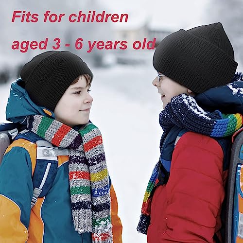 Kids Knitted Balaclava for Cold Weather- Winter Ski Face Mask for Children (2 Hole) Black3