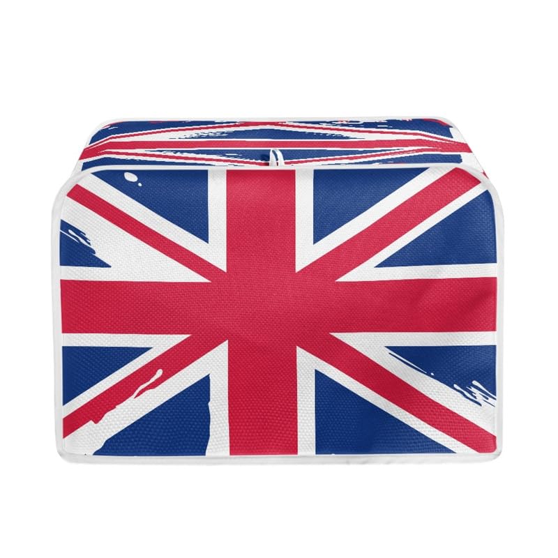 Daulesho British Flag Toaster Dust Cover Watercolor Union Jack 2 Slice Bread Maker Cover Red Blue Great Britain Flag Kitchen Small Appliance Covers Washable Stain Resistant -S