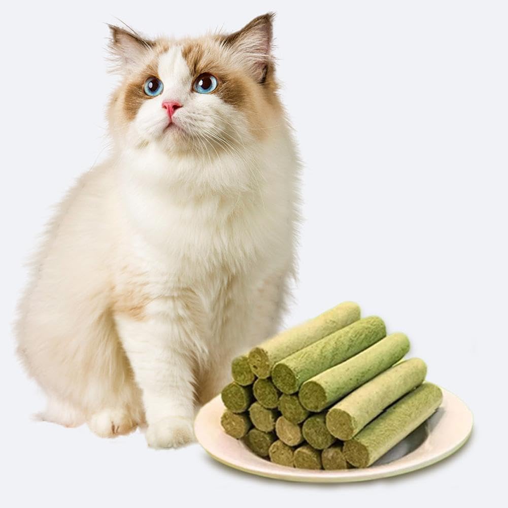 6Pcs Grass Teething Sticks,Chew Sticks For Cats Grass Sticks For Indoor Grass Meow Cats, Sticks and Cuddles