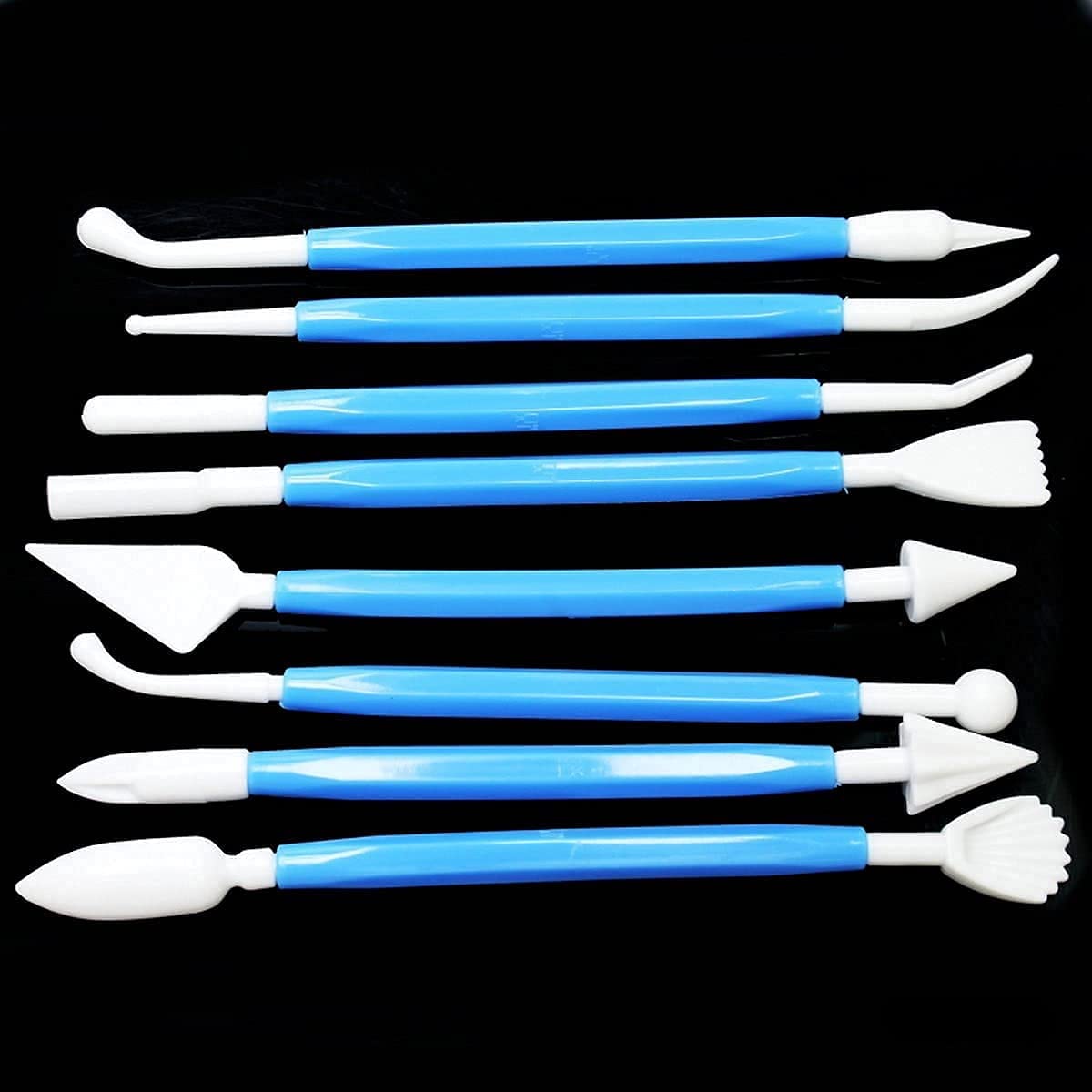 HIKIN SUPERMARKET Plastic Carving Double Heads Pottery Clay Ceramic Polymer Paper Mache Sculpture Modelling Tools (Pack of 8)-picture-28