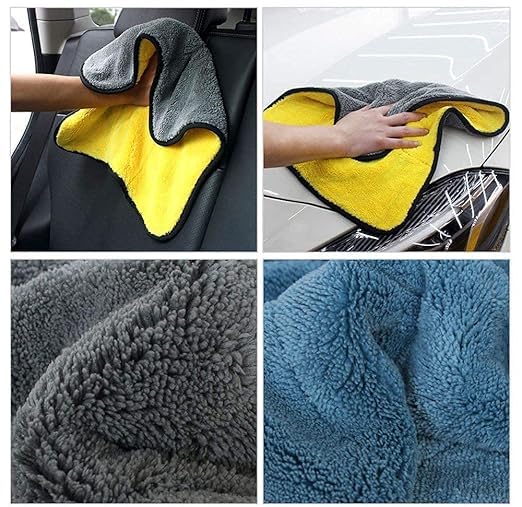 Image of Microfiber Cloth Towel 500 GSM, 40x40 Pack of 2, for Cycle Car Bike Automobile Dust Exterior Parts Bonut Surface Components Cleaning Cloth for Home Cleaning