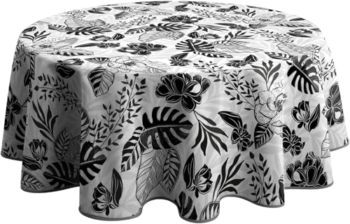 Le Linge de Jules Nappe Anti-Taches Alba - Ronde 160 cm, Imprimé Floral