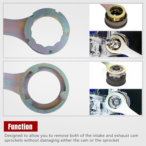 Image of Intake Exhaust Cam Sprocket Install and Remove Wrench Holder Tool Kit Compatible With Subaru AVCS JDM And STD