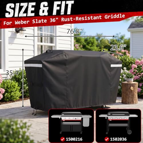 Image of Utheer 600D Grill Cover for Weber Slate 36 inch Rust-Resistant Griddle 3400120
