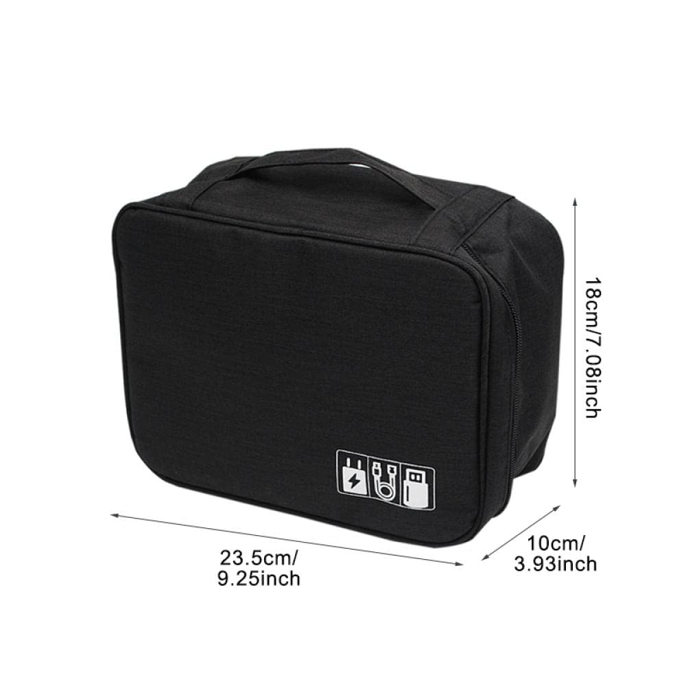 Cavo da viaggio Caricabatterie per caricabatterie e cavi di immagazzinaggio portatile USB Gadget Wire Machine Auricolare Wire Organizer Case Accessori-Black_1