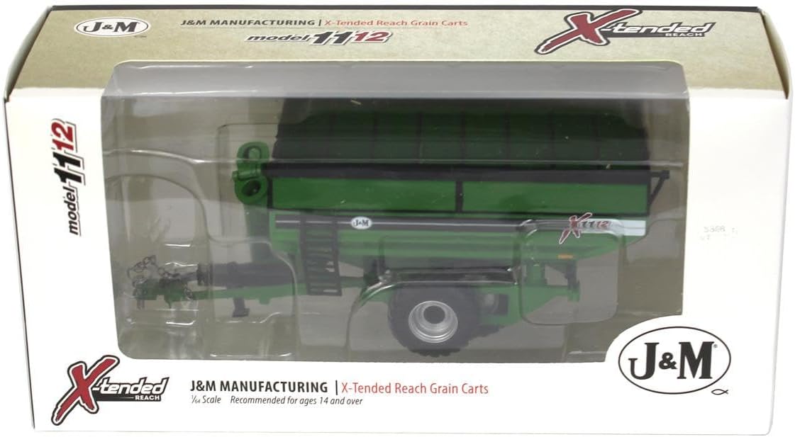 Spec Cast 1/64 Green J&M 1112 X-Tended Reach Grain Cart with Tandem Walking Duals JMM-031
