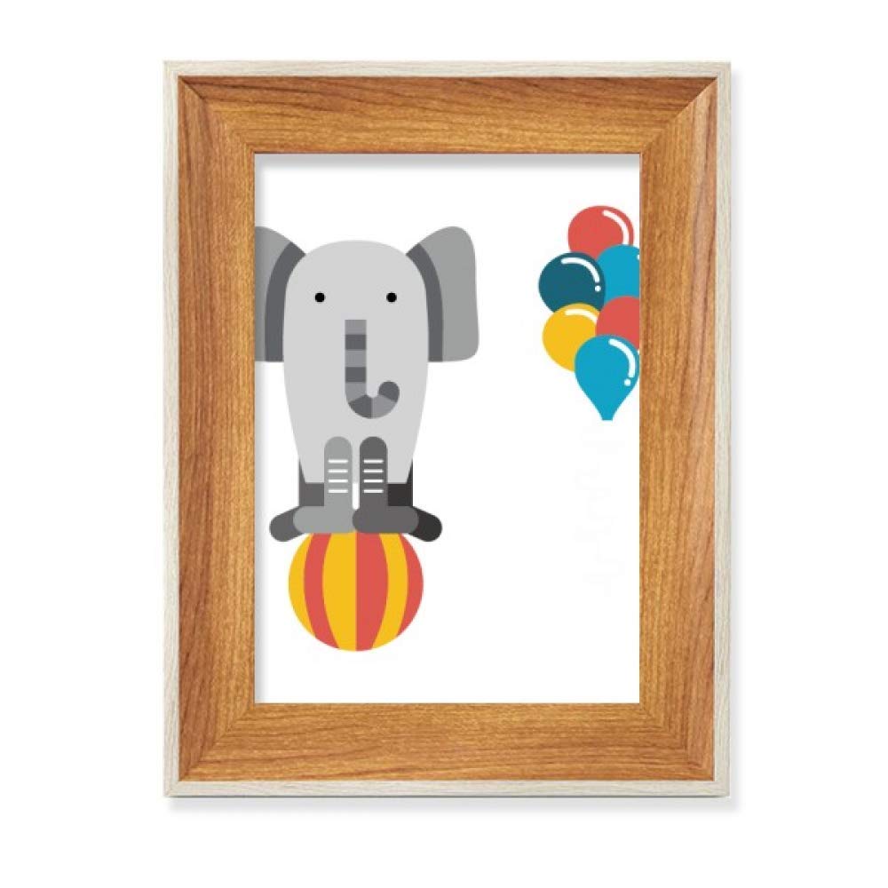 Ballon éléphant illustration amusante en cadre bois de bureau