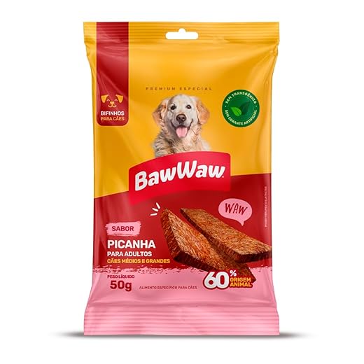 Bifinho Baw Waw para Cães Sabor Picanha 50g