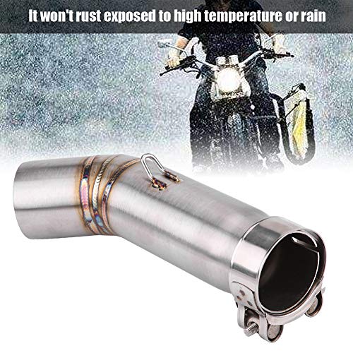 Qiilu Motorcycle Full Exhaust System Vent Middle Pipe Connect for für GSX- R600/GSX-R750 2008
