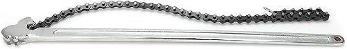 Marhynchus Llave de cadena de 24 pulgadas, llave de cadena de trinquete, herramienta de articulación de mango largo de diámetro ajustable para