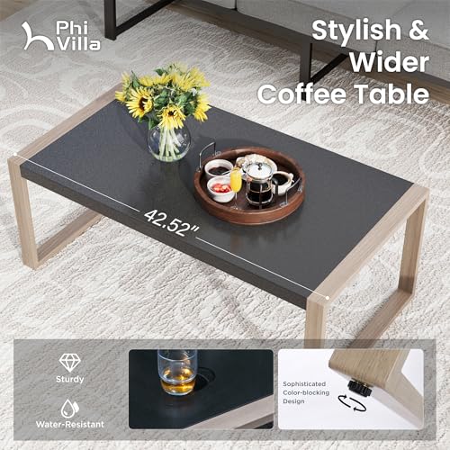 Image of PHI VILLA Metal Patio Furniture Set,5 Seats Outdoor Patio Conversation Set,All Weather Outdoor Couch Set Patio Sofa Set with Coffee Table,Black Frame with Textilene Cushion(Backyard ICON Collection)