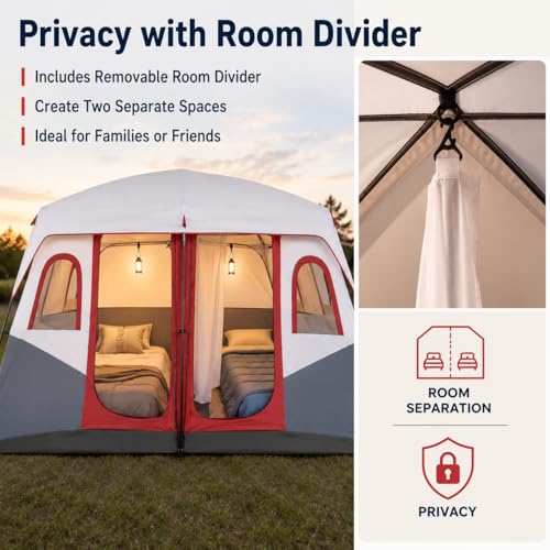 Carpa para camping familiar 8-12 personas impermeable miniatura 4