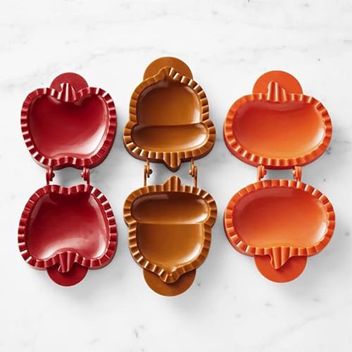 Miniatura 8 de Juego de 3 moldes para tartas de mano de otoño, manzana, bellota y calabaza, moldes para tartas de otoño, mini herramienta de moldeo para pasteles,