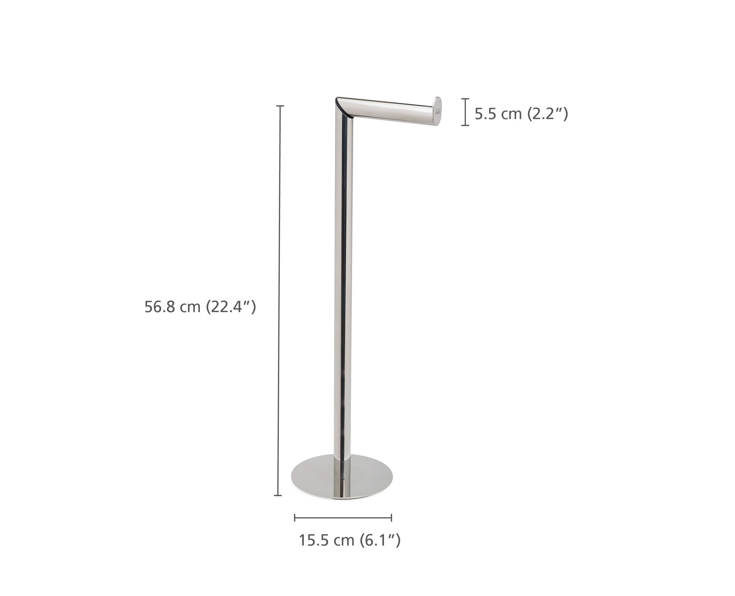 Joseph Joseph EasyStore Luxe 2 in 1 Porta Carta Igienica da Terra, Acciaio Inox, Porta fino a 4 Rotoli