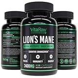 Organic Lions Mane Mushroom Capsules (2400mg | Powerful Nootropic) Brain Mushroom Supplement for Focus & Immune Support Pure Lion's Mane Mushroom Powder Extract - Brain Booster Memory & Energy Pills