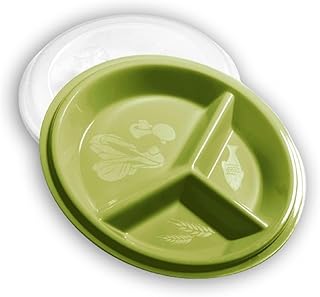 Go Healthy Portion Control Plate - Weight Loss, Blood Sugar Support and Meal Planning Tool - Vented Lid, BPA Free, Dishwasher, Microwave Safe Plastic Plate Container - Includes Healthy Eating Manual