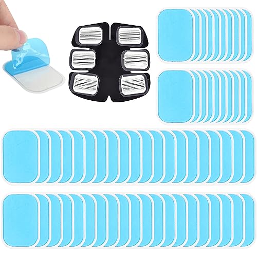 Leiptes 60 Stück EMS Gel Pad EMS Muskelstimulator Pads Abs Trainer Ersatz Gel Pads EMS Muskelstimulator Ersatzteile für EMS Trainer Bauchtrainer Elektrische Muskelstimulation 65 x 45mm