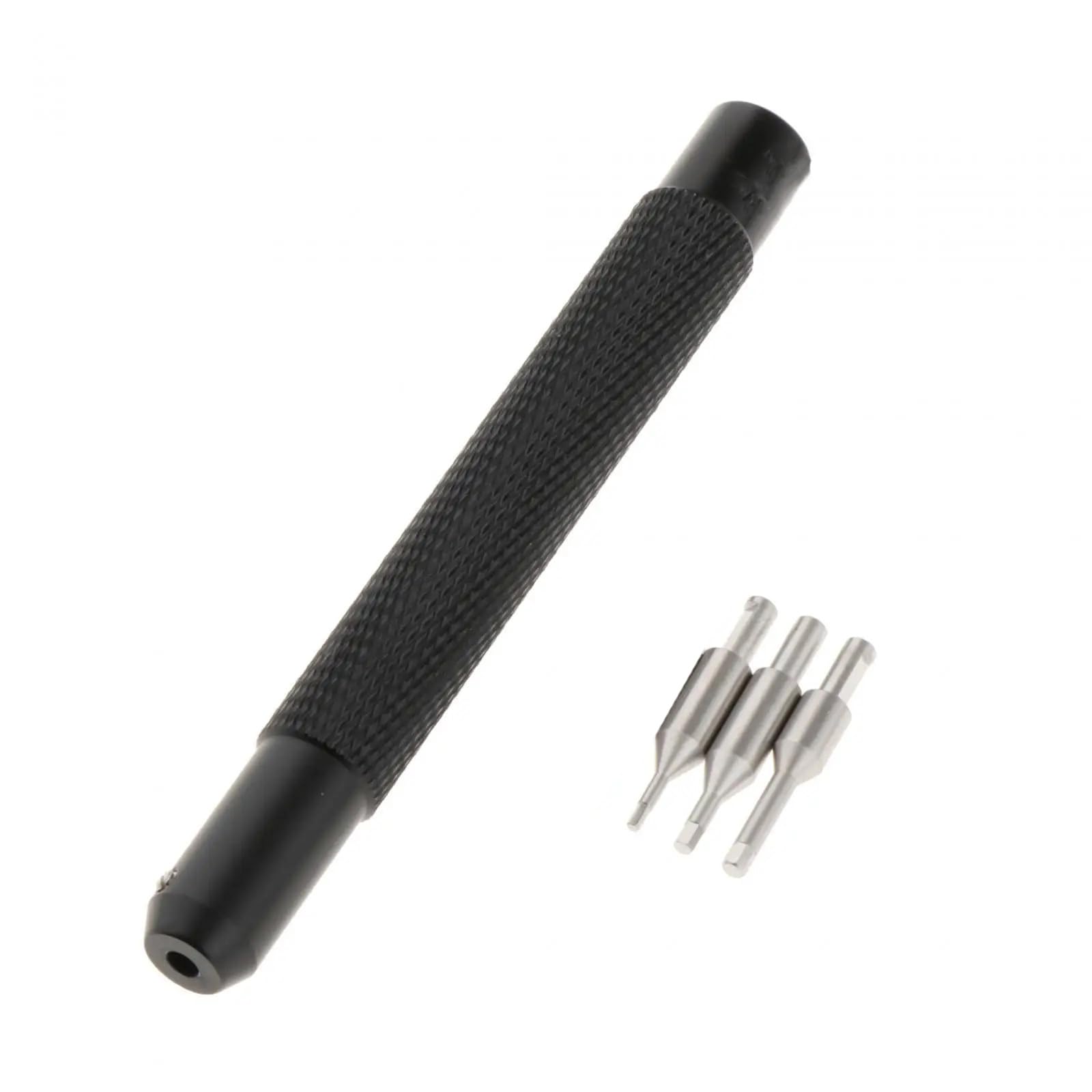 Ulijth Heavy Duty Watch Crown Tube Insert Removal Tool Kits With 4 Interchangeable Head And Ergonomic Handle Watch Repair Tool
