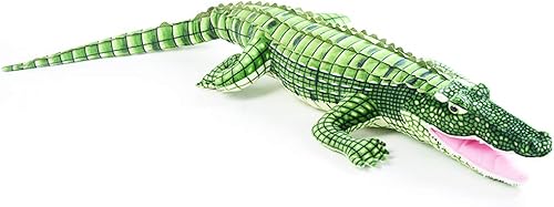 Miniatura 3 de Peluche de cocodrilo, juguete realista de cocodrilo grande, 39.3 pulgadas, verde