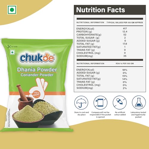 Image of Chukde - Dhania Powder (17.63 OZ) - Coriander Powder - Aromatic & Fresh Ground for Authentic Flavors - No Additives or Preservatives - Ideal for Indian & Global Recipes - 500 Gm