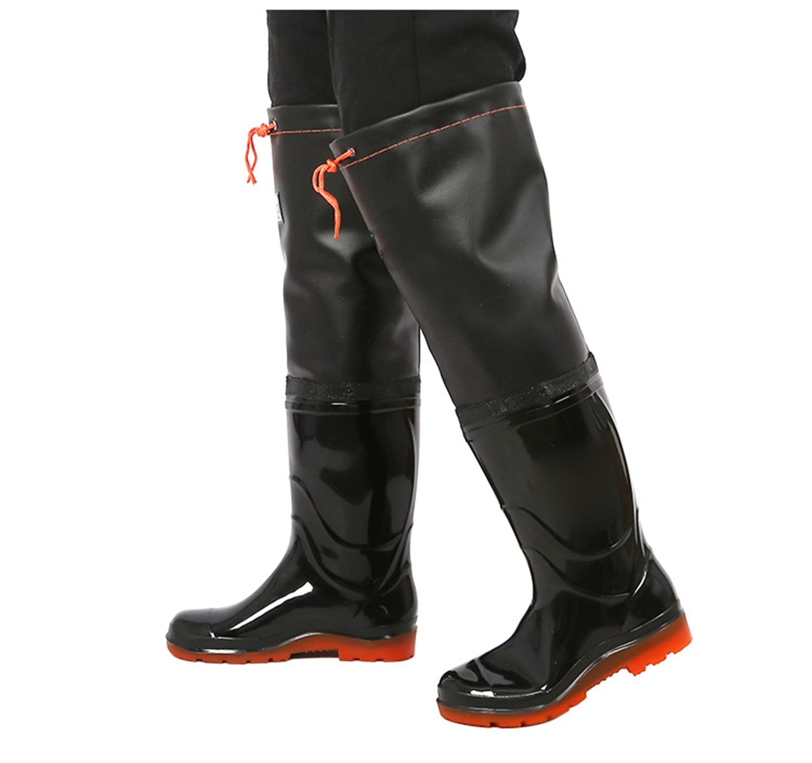 Stivali Pioggia Super Alti 60 Cm, Stivali da Trampoliere Impermeabili Uomo Scarpe Pesca Antiscivolo Resistenti all'Usura in PVC/Nylon Stivali da Trampoliere Leggeri in Gomma 36-47