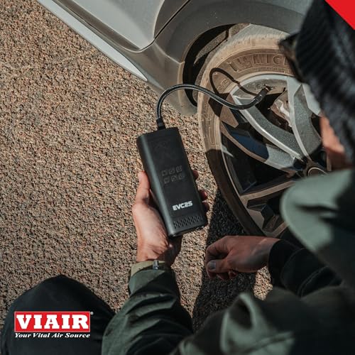 Image of Viair Every Vehicle Carry EVC25 - rechargeable, portable compressor - LED gauge w /preset - Tire Inflator ideal for compact & mid-size cars, LT trucks, E-bikes, motorcycles & Inflatables
