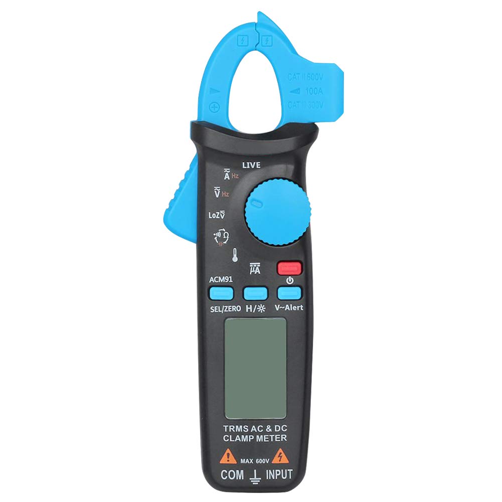 Multimetro digitale a pinza, Tester di temperatura, resistenza corrente tensione CA CC, Multimetro con portata automatica True RMS da 6000 conteggi con test di capacità del diodo