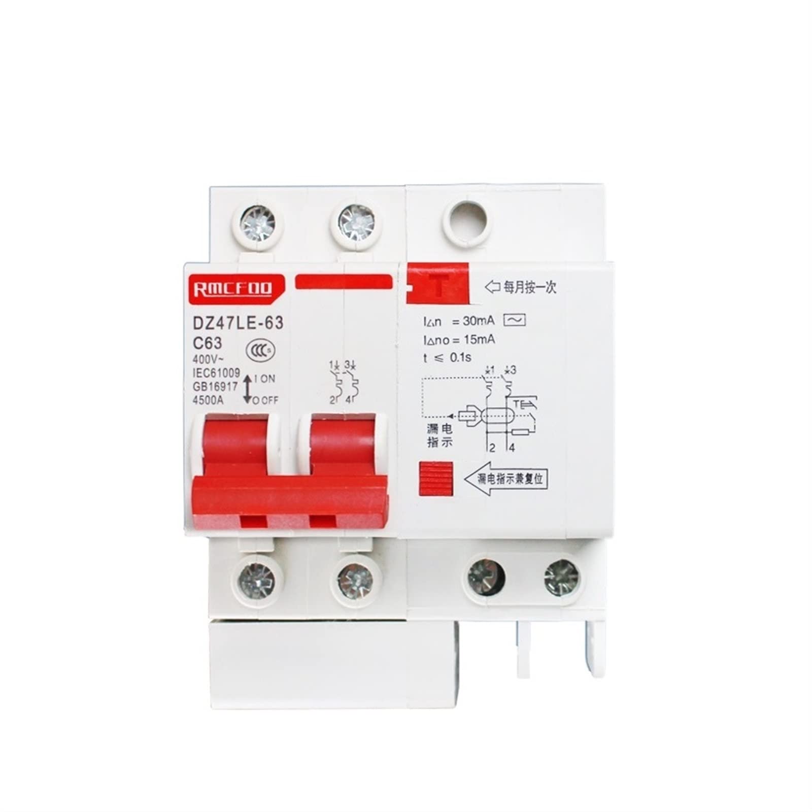 Disjoncteur de fuite 3P+N 25A pour la protection contre les courts-circuits de maison