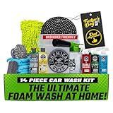 Chemical Guys Car Wash Kit 14-Pc Arsenal Builder - with Foam Blaster, Wash Bucket, Towels, Applicators, and 16 oz Soaps, Waxes, and Cleaners - Complete Car Detailing Gift Set, Works with Garden Hose