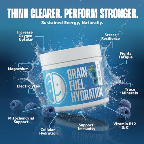 Lithios Brain Fuel Plus Hydration Mix - 30 Servings / 3.9 oz | Blue Raspberry Drink Mix | Boost Focus & Performance | Contains Electrolytes, Vitamins & Magnesium | Dietary Supplement - Image 6