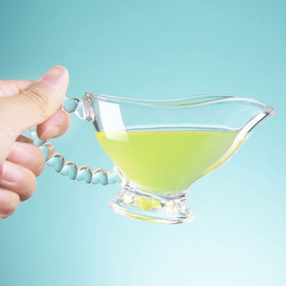 Glass Gravy Sauce Boat Handle Sauce Jug for Capacity Elegant Tableware for Serving Guests