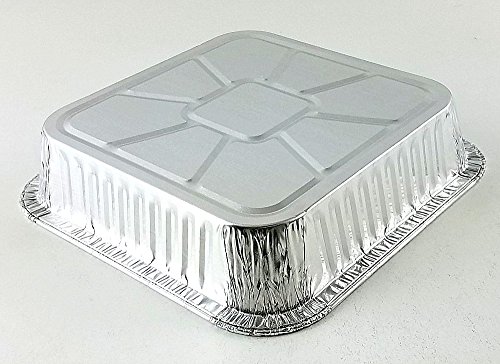 Durable Packaging Square Cake Aluminum Foil Pan W/Clear Lid 50 Sets - Disposable Baking Pans (Pack Of 50) #TOP7