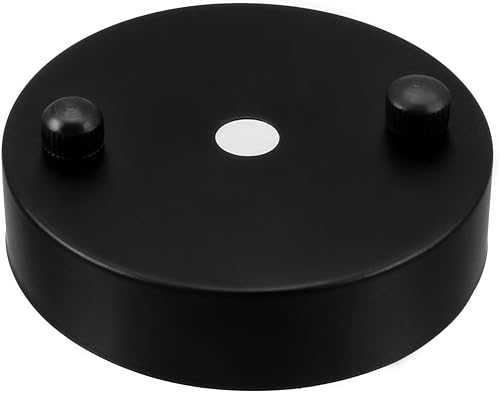 uxcell Placa de luz de techo retro con base puntiaguda chasis disco colgante accesorios 3.150 inx0.787 in negro con tornillo