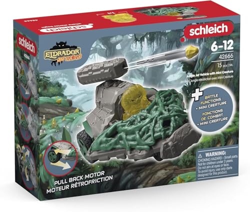 Schleich Eldrador Creatures | Jet Della Giungla A Retrocarica Con Mini Creature 42666 | Cannone Girevole, Proiettili & Funzione Crash | Figura Da Collezione | Giocattolo Dai 6 Anni | 15 Pezzi - 9