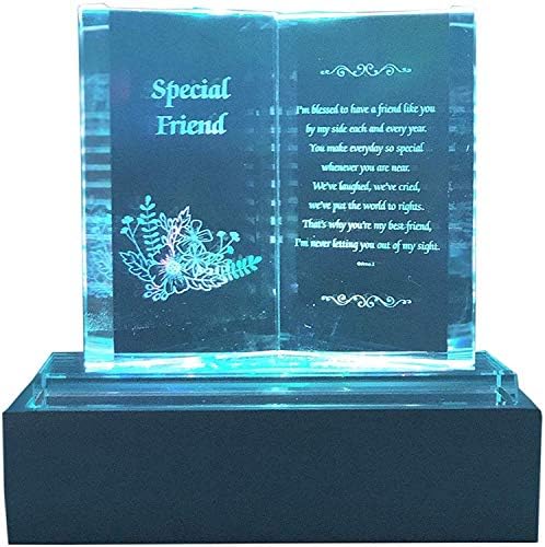 Special Nanna Crystal Glass Colourfull Lights Memorial Plaque with LED Stand Gift Ornaments, Ideal for Mother's Day, Birthday, Christmas and Wedding Anniversary