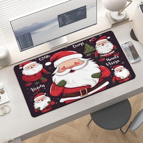 Christmas Santa Claus Desk Pad con base de goma grande miniatura 6