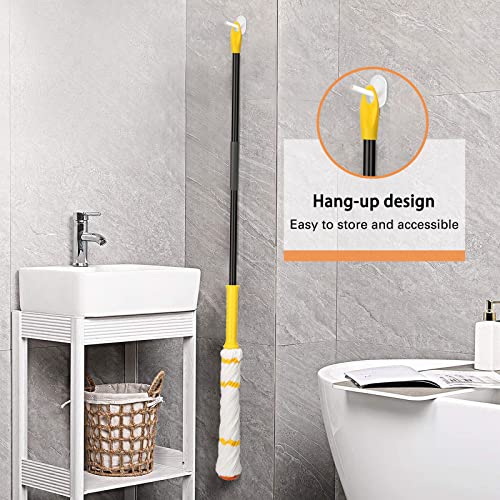 Image of KeFanta Self-Wringing Twist Mop For Floor Cleaning, Long Handled Microfiber With Top Scouring Pad Kitchen, Hardwood, Restaurant, Bathroom, Garages, Warehouses, Office, 57-Inch