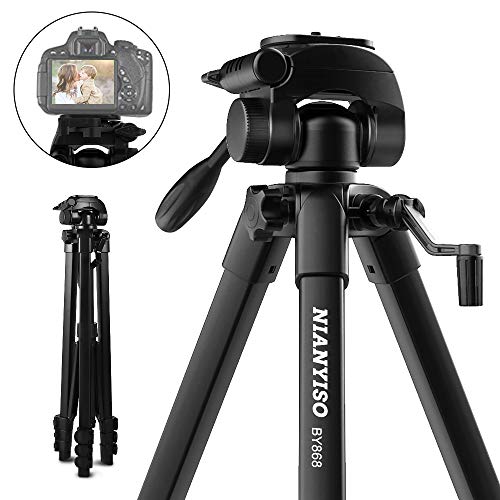 Camera Tripod 64 Inch Portable Aluminum Alloy Tripod for Camera with Carrying Bag