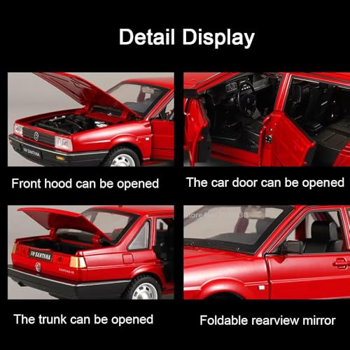 Image of Invite Enterprise Compatible for 1:24 Volkswagon Santana Toy Car Model, Diecast Collectible Pull Back Model Car with Sound and Light, Toy Gift Vehicles for Adults Kids Boys Girls【Multicolor】